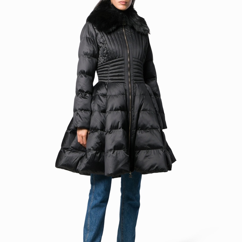 Elisabetta Franchi puffer peplum coat